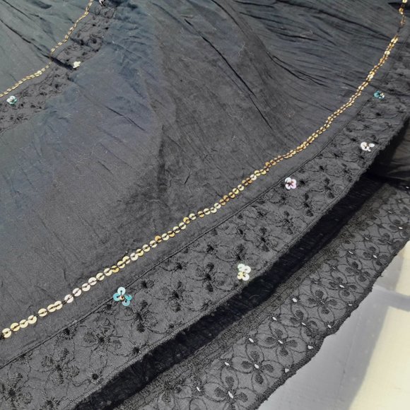 Boho Skirt Long Beaded Vintage Gypsy Skirts Black - Picture 6 of 13